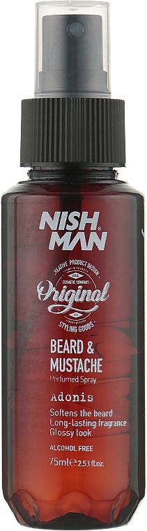 Спрей для догляду за бородою й вусами - Nishman Beard & Mustache Perfumed Spray Adonis — фото N1