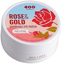 Гидрогелевые патчи с экстрактом розы и золотом - Dearboo Purifying Hydrogel Eye Patch Rose & Gold — фото N1