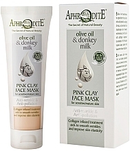Маска для обличчя з рожевою глиною "Еліксир молодості" - Aphrodite Advanced Olive Oil & Donkey Milk Pink Clay Face Mask — фото N1