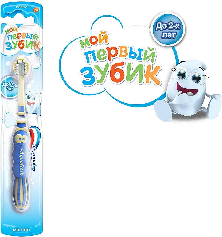 Зубна щітка "Мої перші зубки", синя - Aquafresh Milk Teeth — фото N2