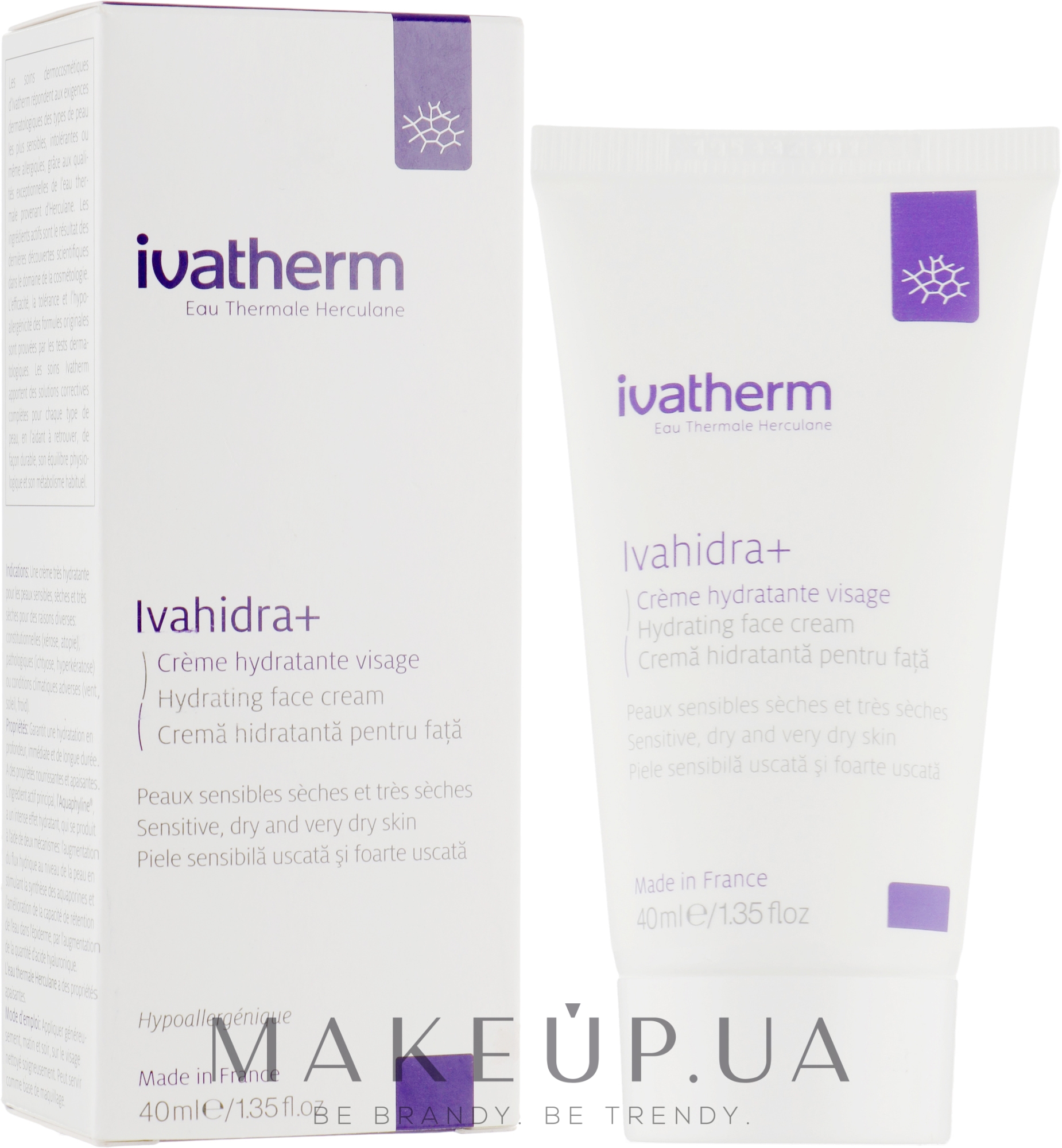 Зволожувальний крем для обличчя «IVAHIDRA+» - Ivatherm Ivahidra+ Hydrating Face Cream — фото 40ml