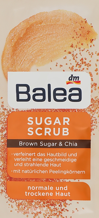 Цукровий скраб для обличчя з коричневим цукром і чіа - Balea Sugar Face Scrub With Brown Sugar And Chia — фото N2
