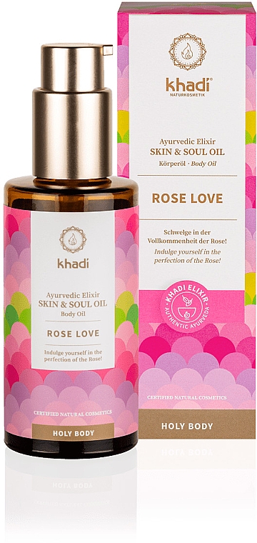 Аюрведичний еліксир-олія для тіла - Khadi Ayurvedic Elixir Skin & Soul Oil Rose Love — фото N2