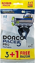 Парфумерія, косметика Станок для гоління 3 + 1 - Dorco Pace 5 PRO Portable