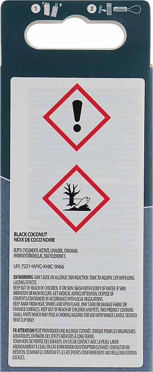 Освежитель воздуха для автомобилей - Yankee Candle Black Coconut (сменный блок) — фото N2