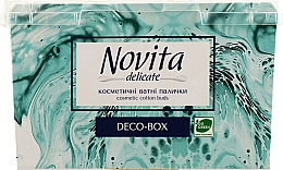 Косметические ватные палочки, в боксе, вариант 2 - Novita Delikate Cosmetic Cotton Buds Deco-box — фото N1