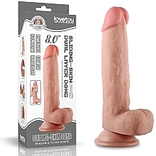 Парфумерія, косметика Фалоімітатор з мошонкою - LoveToy Sliding Skin Dual Layer Dong 8"