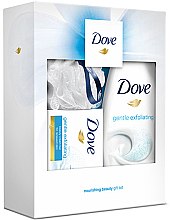 Духи, Парфюмерия, косметика Набор - Dove Gentle Exfoliating (sh/gel/250ml + soap/100g + sponge)	