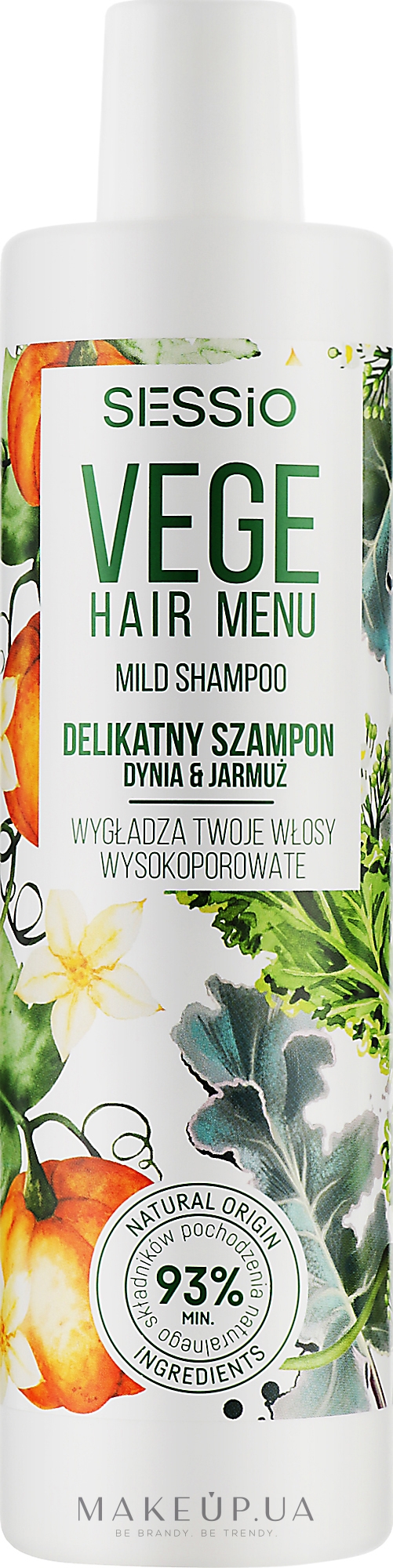 М'який розгладжувальний шампунь "Гарбуз і кучерява капуста" - Sessio Vege Mild Shampoo — фото 300ml