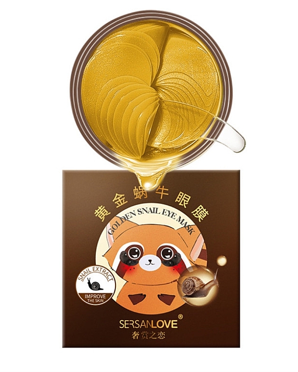 Патчі для очей з муцином равлика - Sersanlove Golden Snail Eye Mask