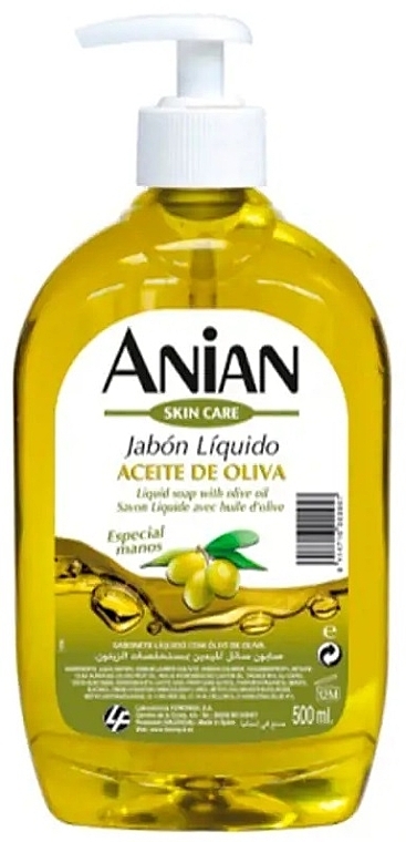 Рідке мило з оливковою олією - Anian Skin Care Liquid Soap With Olive Oil — фото N1
