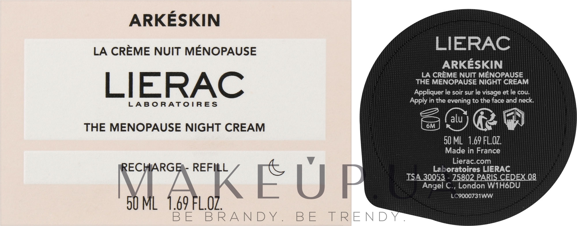 Ночной крем для лица - Lierac Arkeskin The Menopause Night Cream Refill (сменный блок) — фото 50ml