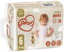 Подгузники-трусики "Oopsies", размер 6, 16+ кг, 18 шт. - Grite Oopsies Premium Pants  — фото N2