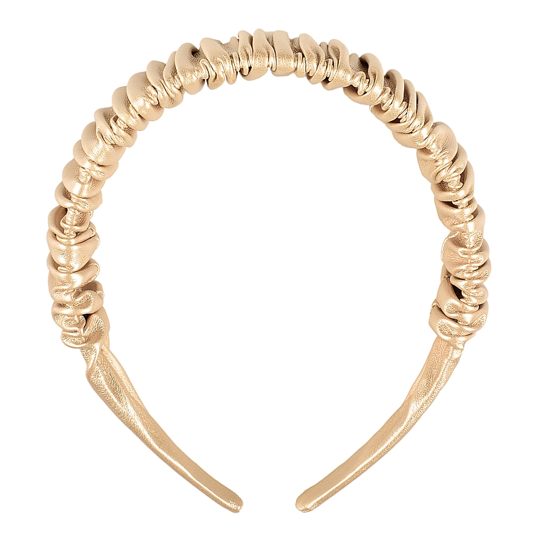 Ободок для волосся, золотий "Fold Pattern" - MAKEUP Hair Hoop Band Leather Gold