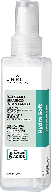 Швидкодійний двофазний кондиціонер для волосся - Brelil Hydra Soft Treatment Fast-Acting Two-Phase Conditioner — фото N1