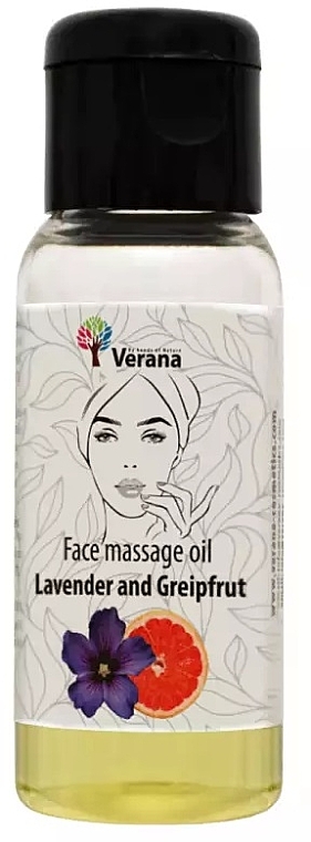 Масажна олія для обличчя "Лаванда і грейпфрут" - Verana Face Massage Oil Lavender & Grapefruit — фото N1