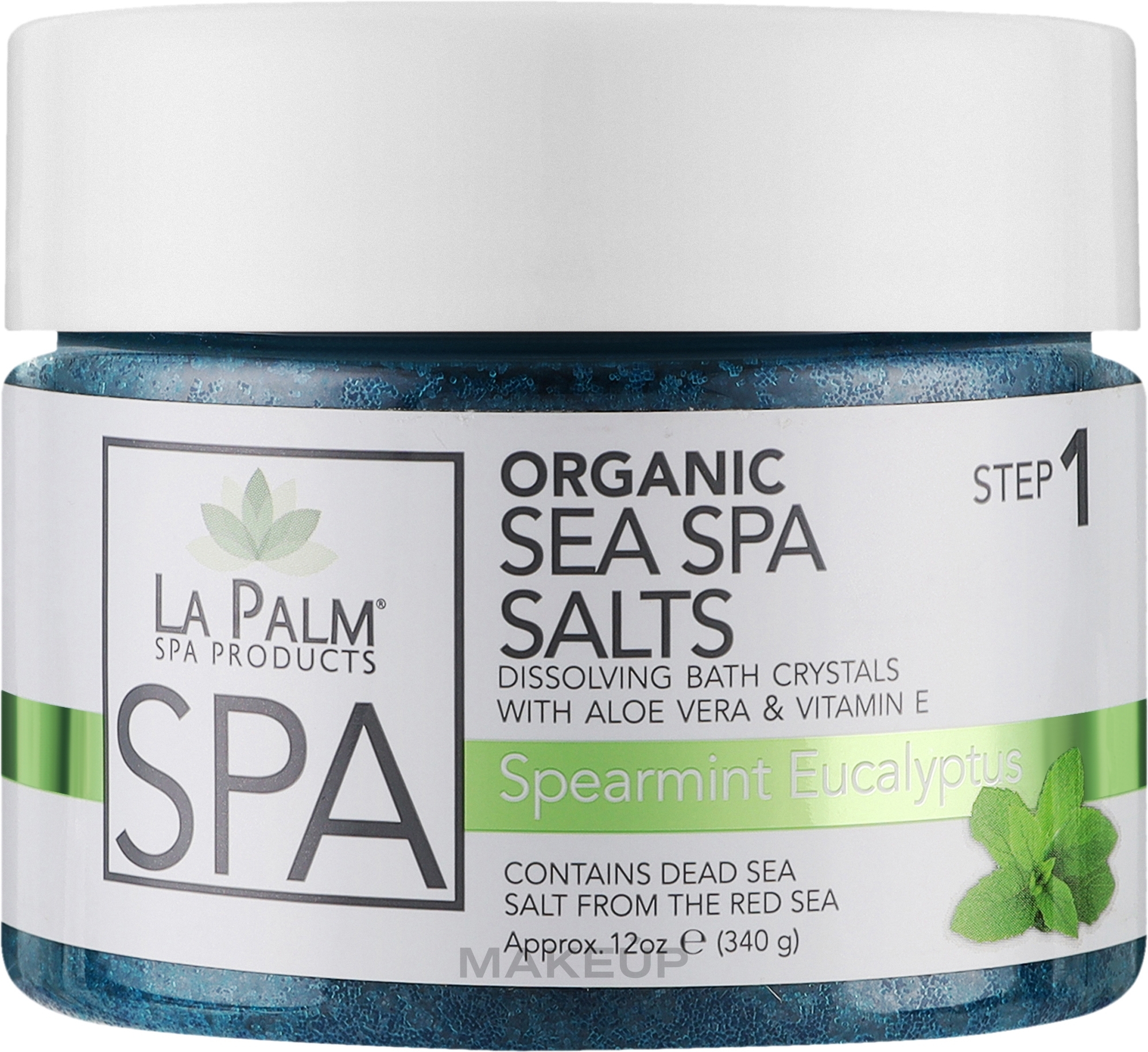 Соль для рук и ног с морскими минералами "Мята и эвкалипт" - La Palm Sea SPA Spearmint Eucalyptus — фото 355ml
