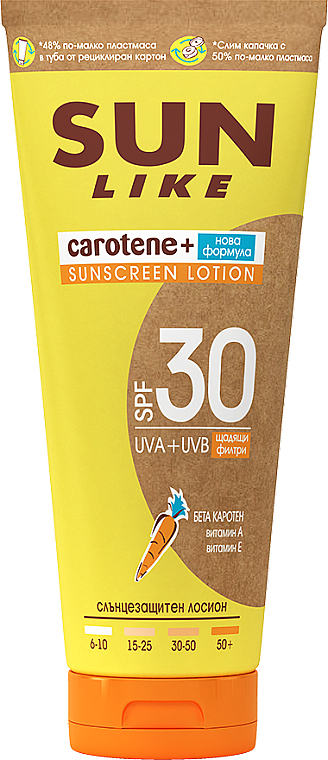 Солнцезащитный лосьон для тела - Sun Like Sunscreen Lotion SPF 30 New Formula — фото N1