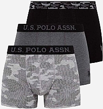 Трусы-шорты, 3шт (black, anthracite mlg., comouflage prnt.) - U.S. Polo Assn. — фото N1