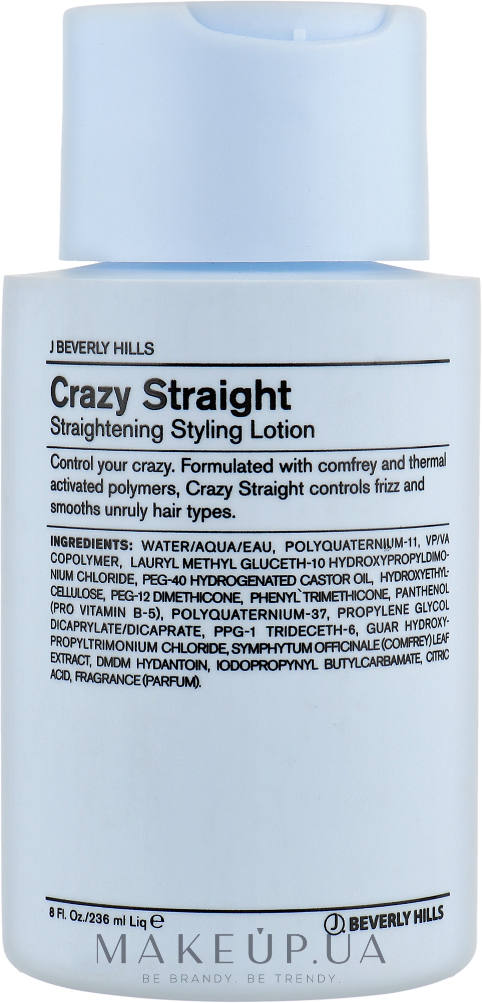 Лосьон для выравнивания волос - J Beverly Hills Blue Style & Finish Crazy Straight Straightening Styling Lotion  — фото 236ml