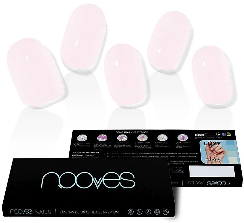 Набор гелевых наклеек для ногтей - Nooves Premium Luxe Solid Pale Rose — фото N2