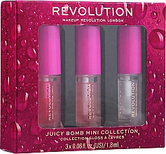 Набор - Makeup Revolution Juicy Bomb Lip Gloss Mini Set (lipgloss/3x1.8ml) — фото N1