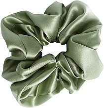 Парфумерія, косметика Резинка для волосся з натурального шовку, пишна, світло-зелена - de Lure Scrunchie