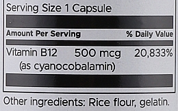 Вітамінна добавка "B12 Ціанокобаламін" - Swanson B12 500 mcg — фото N2