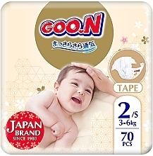 Духи, Парфюмерия, косметика Подгузники GOO.N Premium Soft для детей 3-6 кг (размер 2(S), на липучках, унисекс, 70 шт - Goo.N Premium Soft