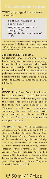 Осветляющий крем для лица - Bielenda Good Skin Glow Boost Illuminating Face Cream — фото N3