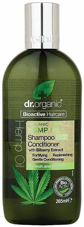 Шампунь-кондиционер "Конопляное масло" - Dr. Organic Bioactive Haircare Organic Hemp Oil 2 in 1 Shampoo Conditioner — фото N1