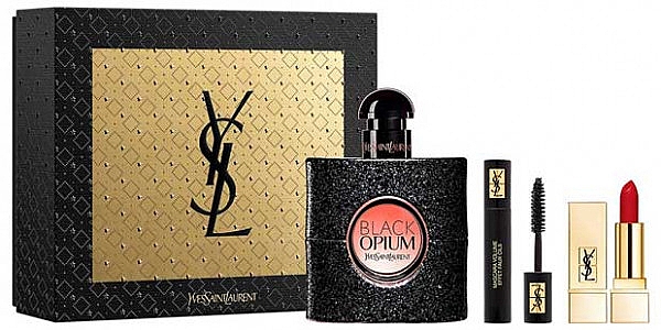 Yves Saint Laurent Black Opium - Набір (edp/50ml + mascara/mini/7.5ml + pomade/3.7g) — фото N1