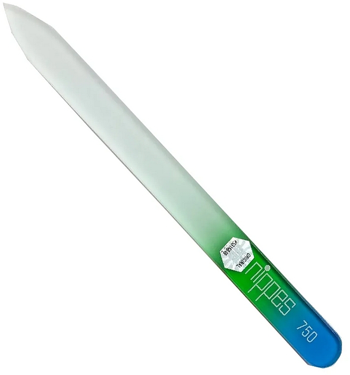 Стеклянная пилочка для ногтей, 15 см, зеленая - Nippes Solingen Glass Nail File  — фото N1