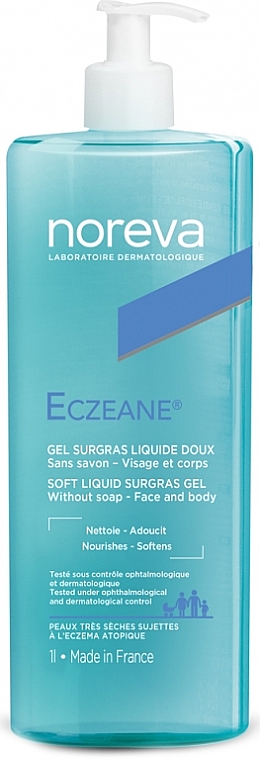 Очищувальний гель для чутливої шкіри - Noreva Laboratoires Eczeane Gel Surgras Liquide Doux — фото N1