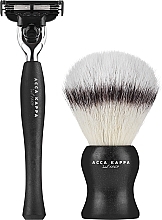 Парфумерія, косметика Набір для гоління - Acca Kappa Natural Style Set Nero (razor/1pc + brush/1pc)