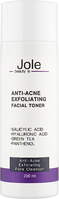 Тонер "Анти-акне" с салициловой кислотой 2% - Jole Anti-Acne Exfoliating Facial Toner — фото N1