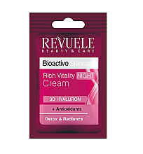 Насичений нічний крем для обличчя - Revuele Bioactive Skincare 3D Hyaluron Rich Vitality Night Cream (пробник) — фото N1