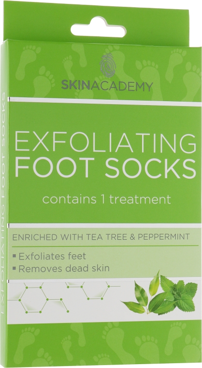 Пілінгові шкарпетки для ніг - Skin Academy Exfoliating Foot Mask Tea Tree & Peppermint