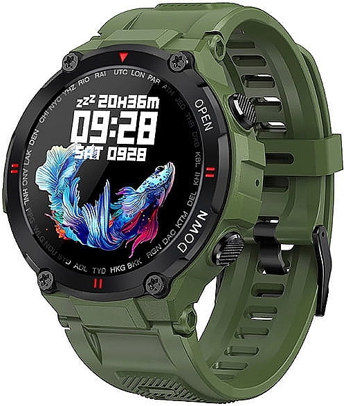 Смарт-часы, зеленые - Smartwatch Garett Sport Combat RT — фото N4