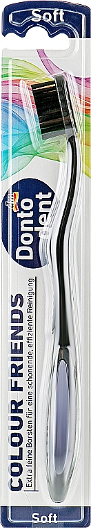 Зубная щетка мягкая, черная - Dontodent Color Friends Soft
