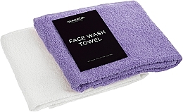 Набор полотенец для лица, белое и фиолетовое "Twins" - MAKEUP Face Towel Set Purple + White — фото N2