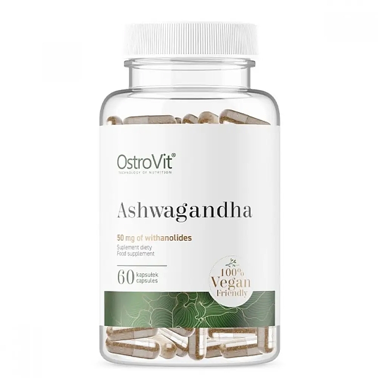 Харчова добавка "Ашваганда", в капсулах - OstroVit Ashwagandha Capsules — фото N1