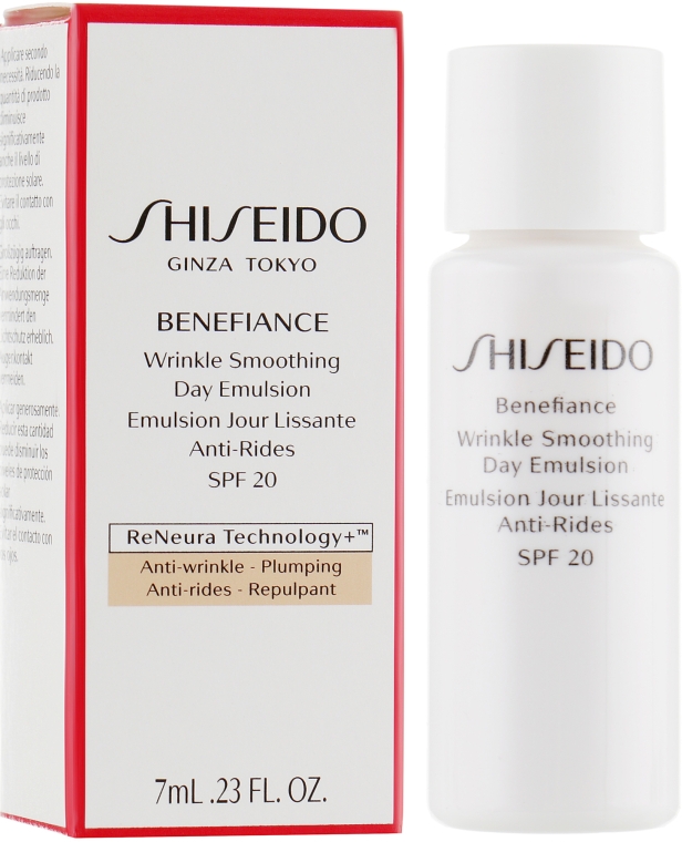 Защитная дневная эмульсия против старения кожи - Shiseido Benefiance Wrinkle Smoothing Day Emulsion SPF 20 (пробник)