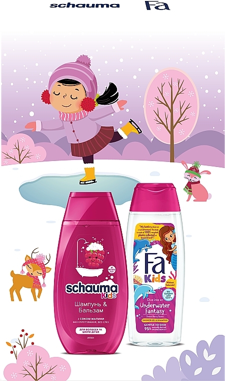 Набір "Kids girl. For Children’S Hair & Skin" - Schauma & Fa Kids (shmp/250ml + sh/gel/250ml) — фото N3