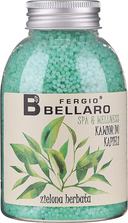 Пом'якшувальні кульки для ванни "Зелений чай" - Fergio Bellaro Green Tea Bath Caviar — фото N1