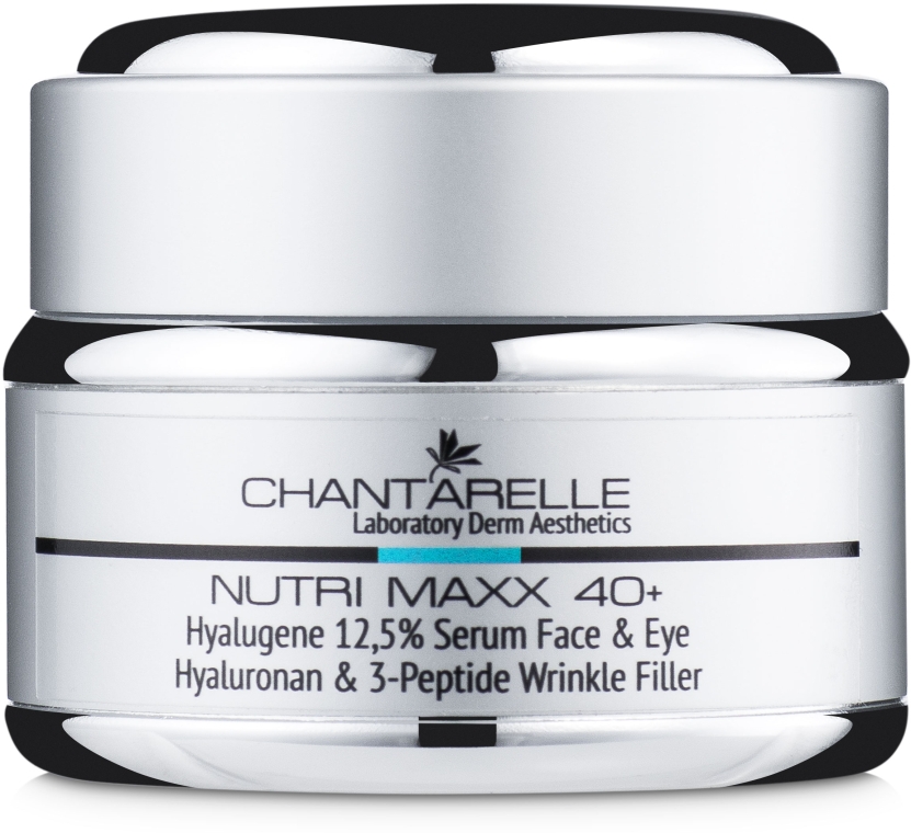 Зволожуюча і омолоджуюча сиворотка для шкіри навколо очей - Chantarelle Nutri Maxx Hyalugene 12,5 % Serum Face & Eye — фото N2