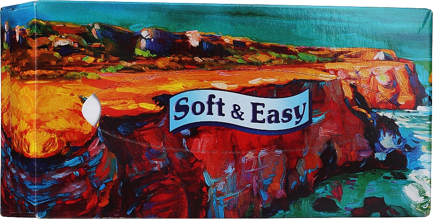 Паперові носові хустинки "Морський берег" - Soft & Easy Tissue — фото N1
