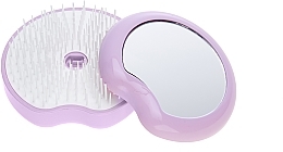 Компактная щетка для волос, d 84 мм, розовая - Janeke The Original Pomme Brush With Mirror — фото N2
