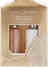 Духи, Парфюмерия, косметика Набор - Grace Cole The Luxury Bathing Warm Vanilla & Sweet Almond (cr/100 ml + sh/gel/100 ml + sponge)