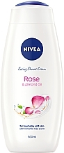 Гель-догляд для душу "Троянда та мигдалева олія" - NIVEA Rose & Almond Oil Caring Shower Cream — фото N1